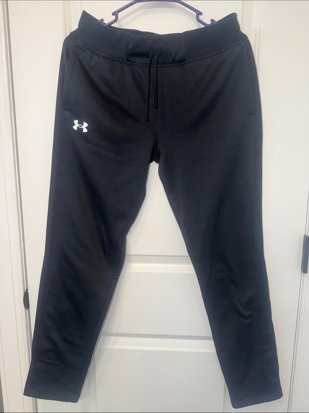 Under Armour Kids Black Joggers with White Logo Accent
